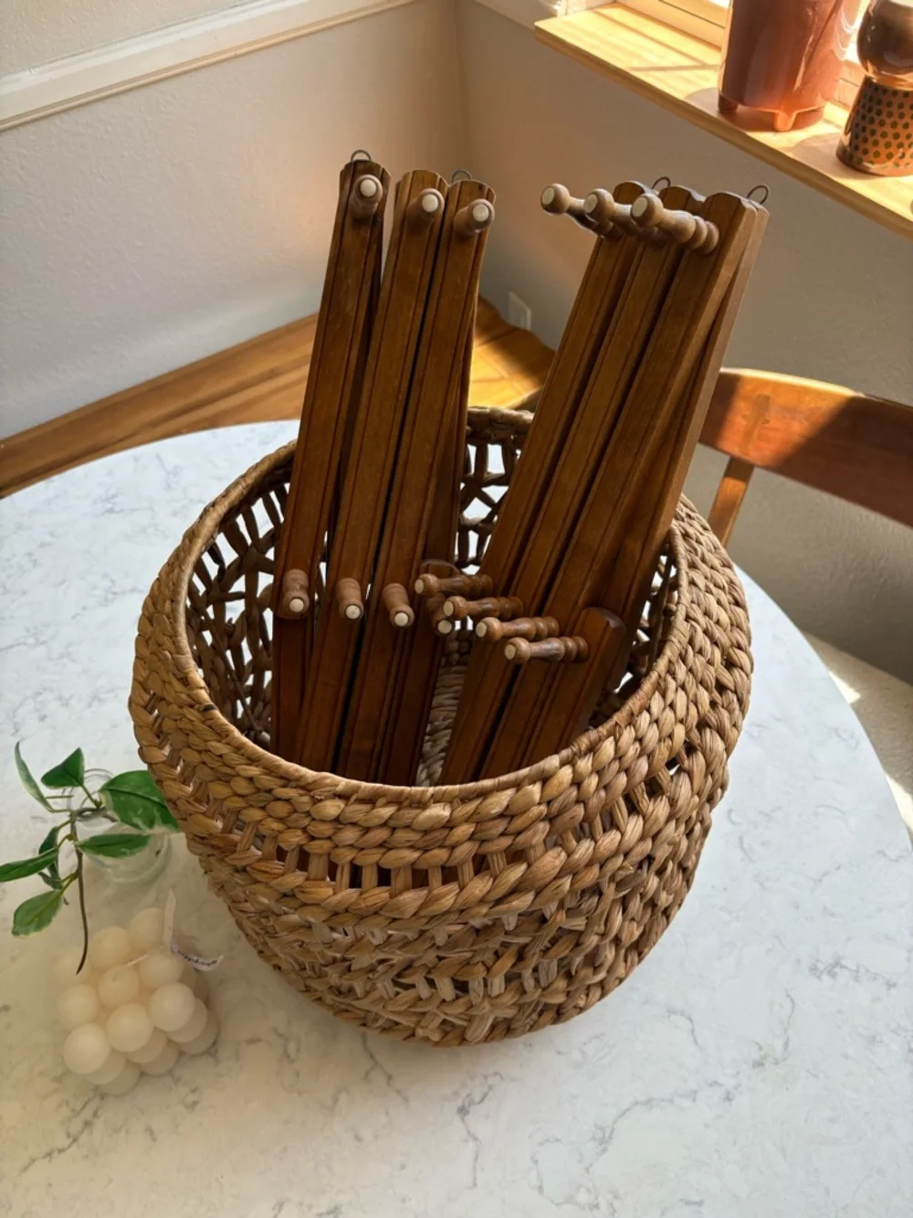 Vintage 1960s Wooden Accordion Wall Rack - Brown - Picture 8 of 9